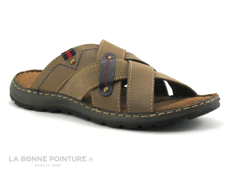 Achat chaussures Point d Orgues Homme Mule Sabot et Tong, vente Point d Orgues EVION 17 marron - Mule Homme  - Brides croisees