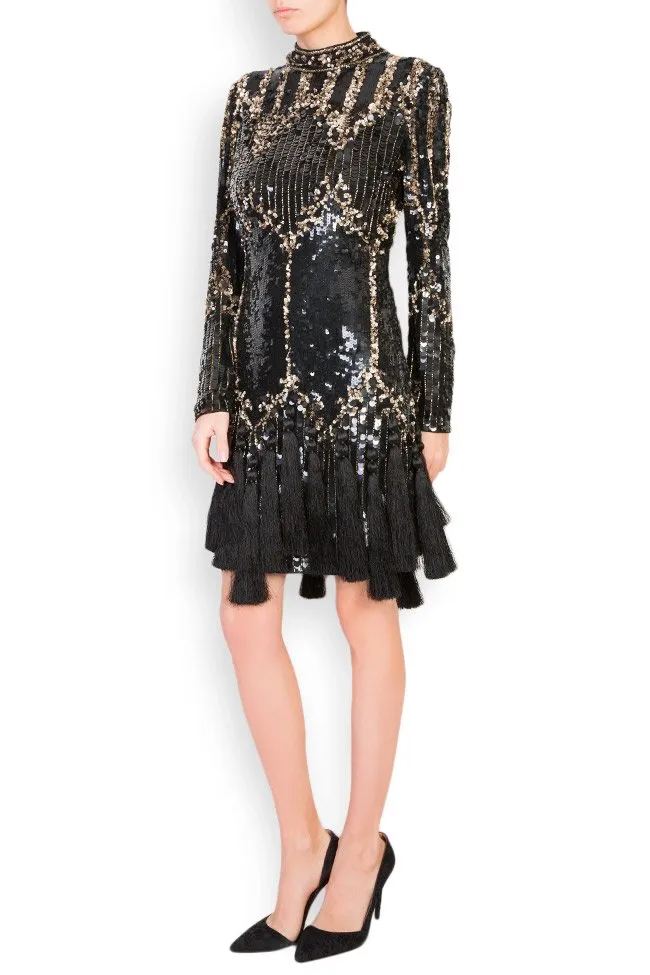 Aje Aester Robe en tulle brodée avec sequins et