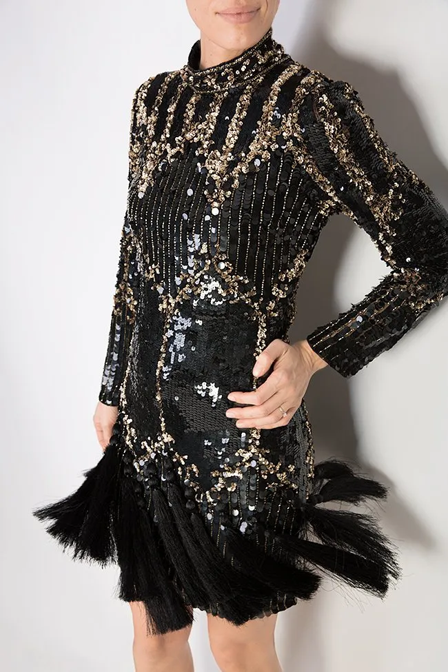 Aje Aester Robe en tulle brodée avec sequins et