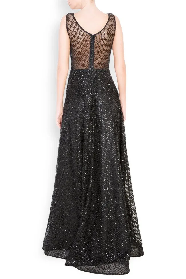 Atelier Maria Iftimoaie Robe maxi en tulle avec micro-sequins