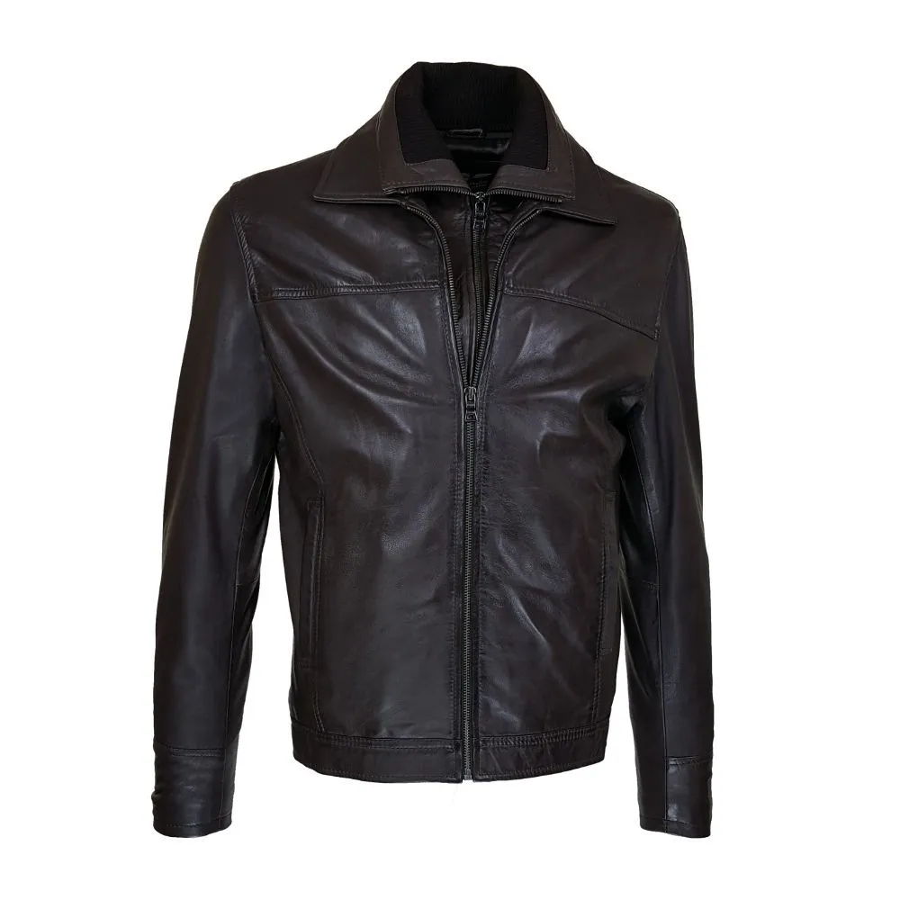 blouson homme en cuir lamdo black