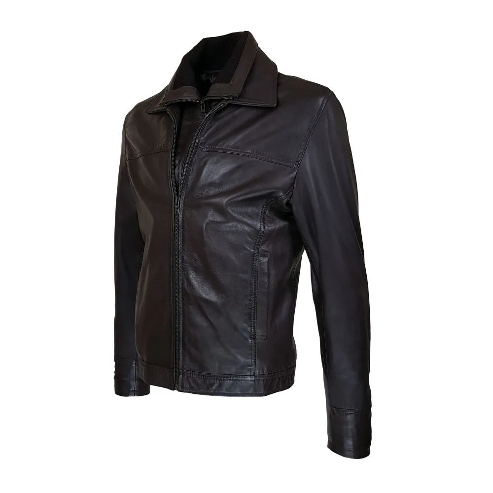 blouson homme en cuir lamdo black