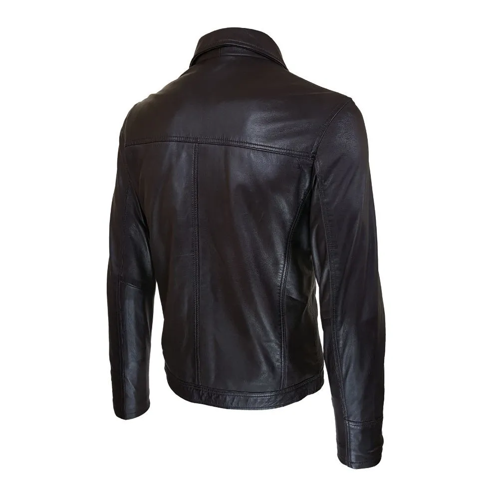 blouson homme en cuir lamdo black