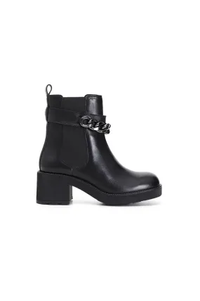 boots en cuir avec chaîne - CafèNoir