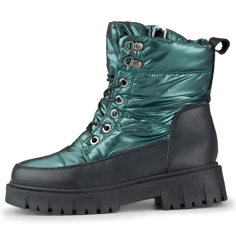 Bottes d'hiver épaisses et isolées pour femme vert