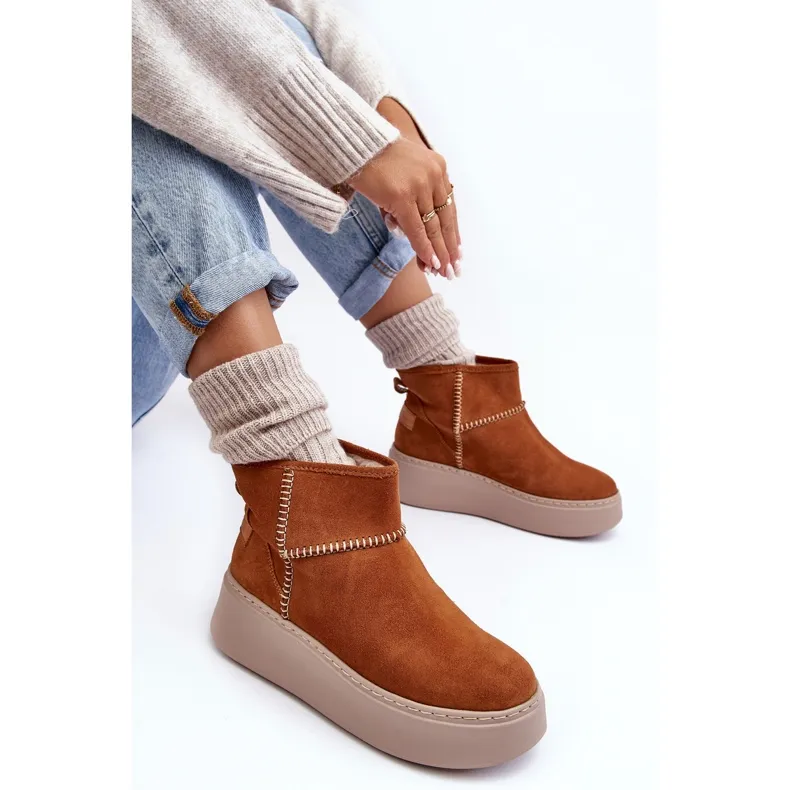 Bottes de neige en daim pour femmes Maciejka 06257-29 marron brun