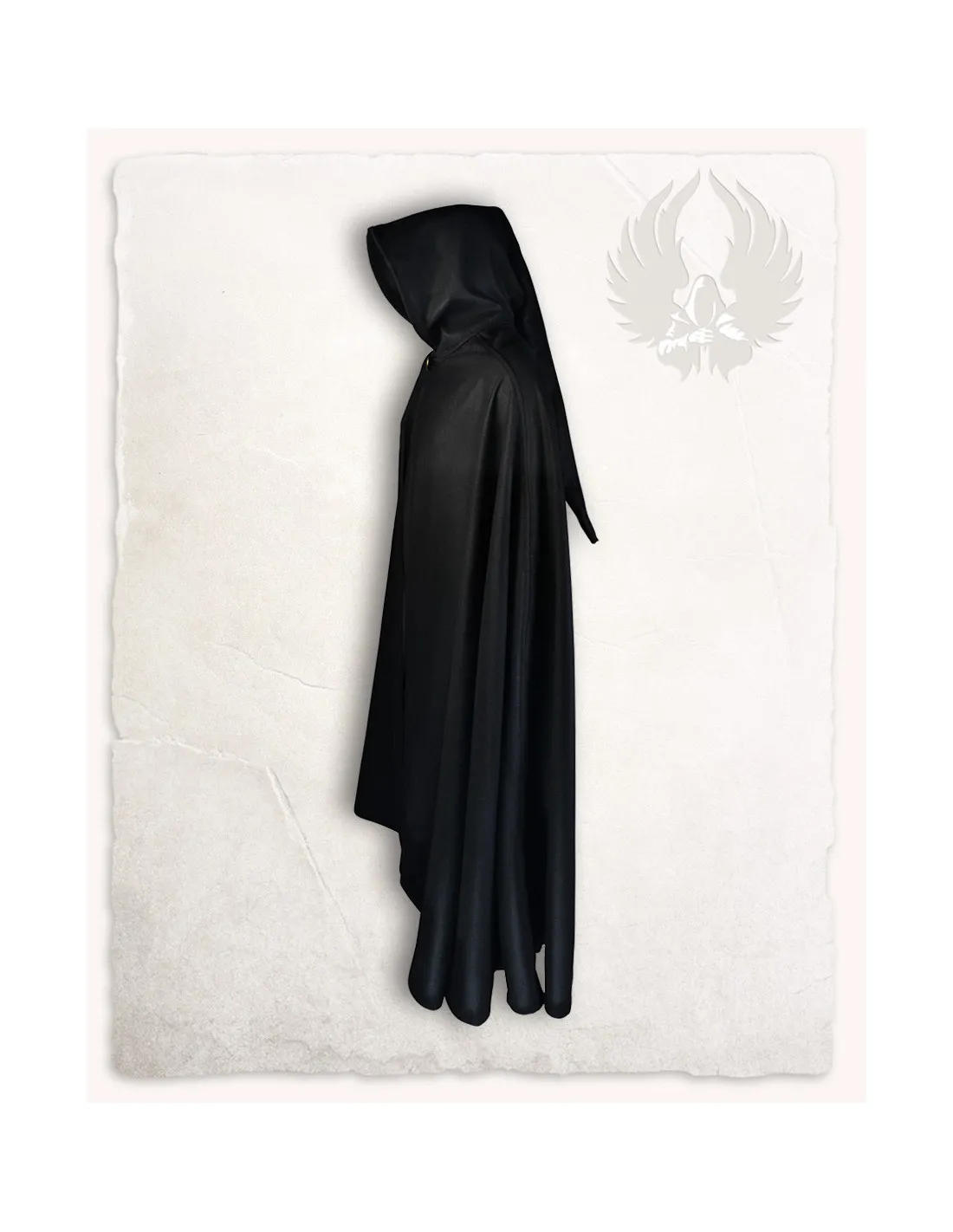 Cape médiévale en laine noire modèle Gora ⚔️ Boutique Épées