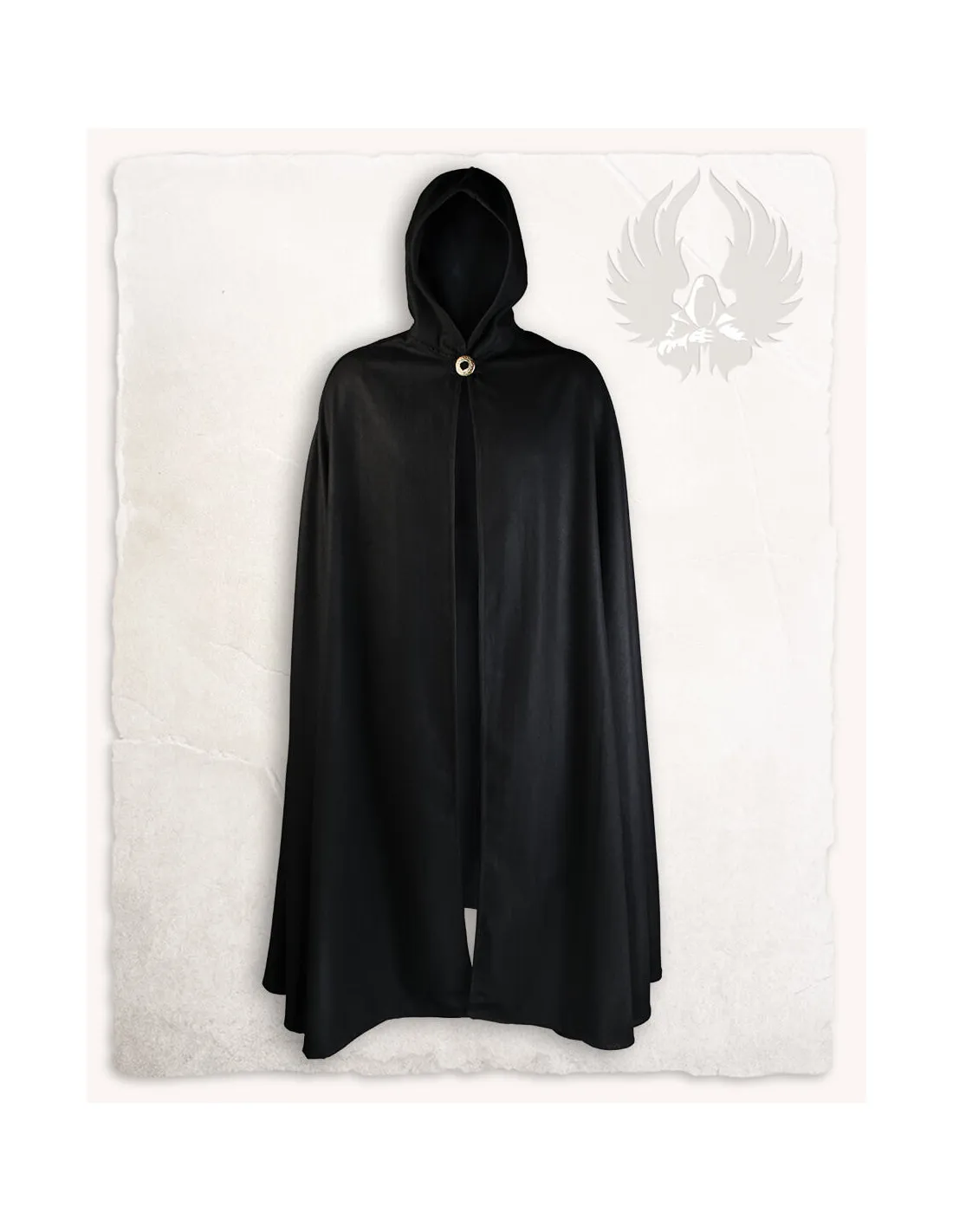 Cape médiévale en laine noire modèle Gora ⚔️ Boutique Épées