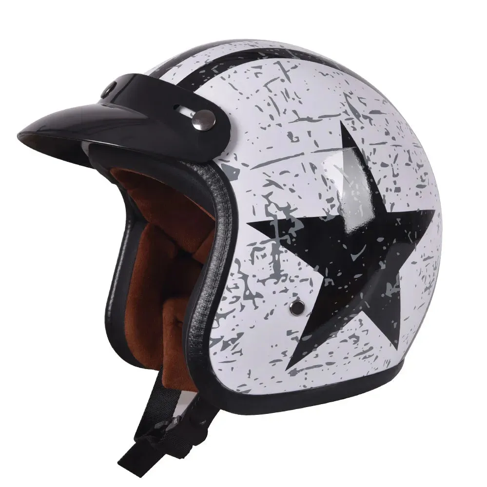 Casque de moto demi-ouvert rétro Starto