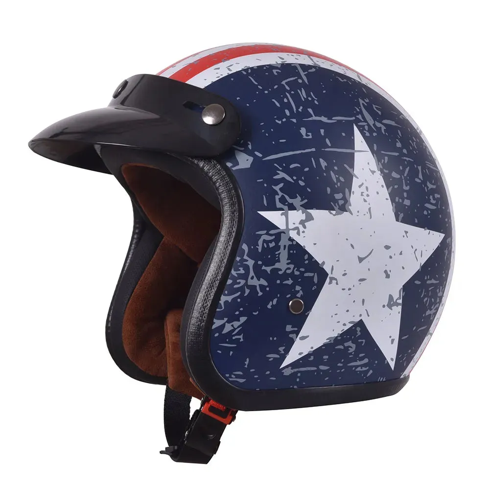 Casque de moto demi-ouvert rétro Starto