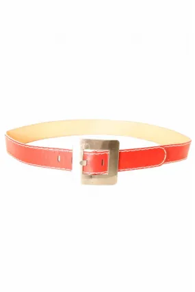 Ceinture Rouge avec couture blanche à boucle carré CE 504