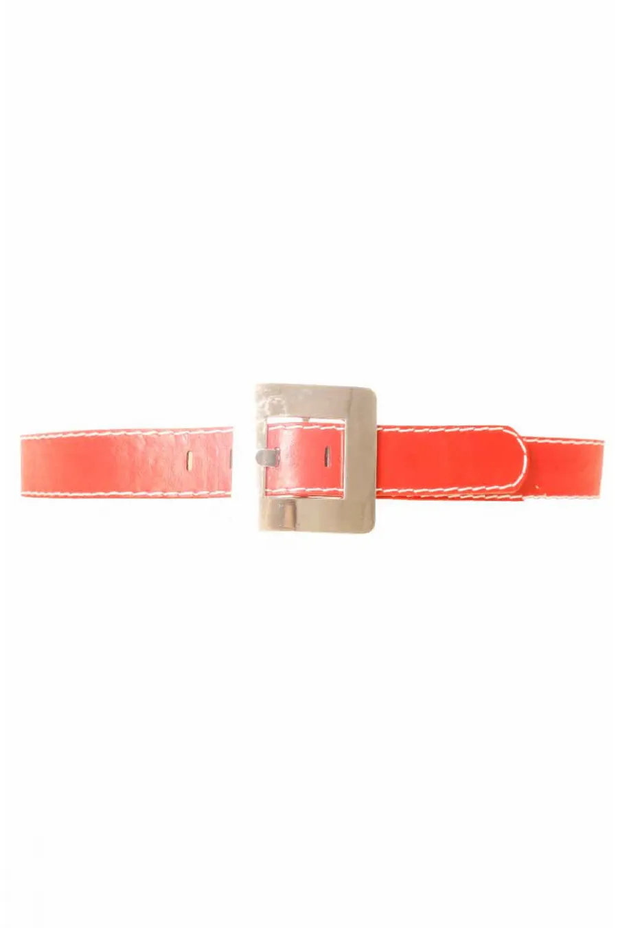 Ceinture Rouge avec couture blanche à boucle carré CE 504