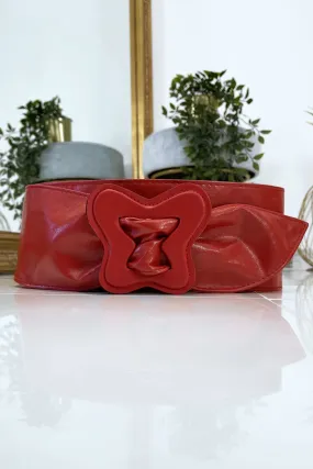 Ceinture rouge femme avec forme papillon à la boucle