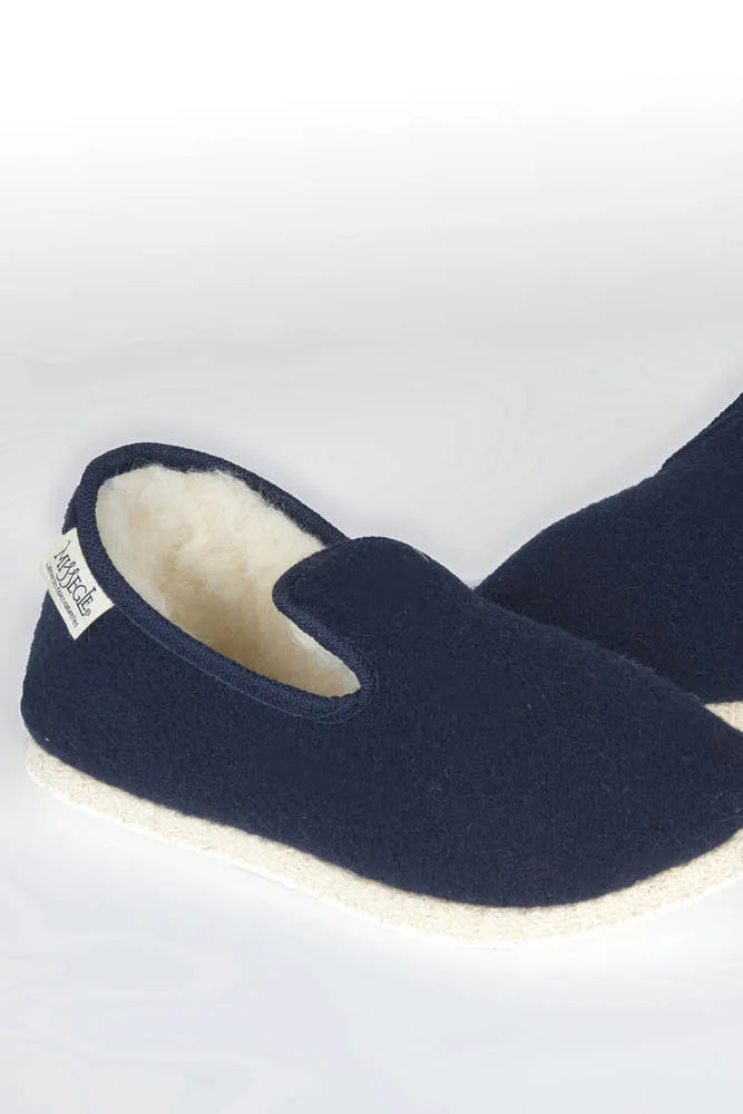 Charentaises mohair et laine marine