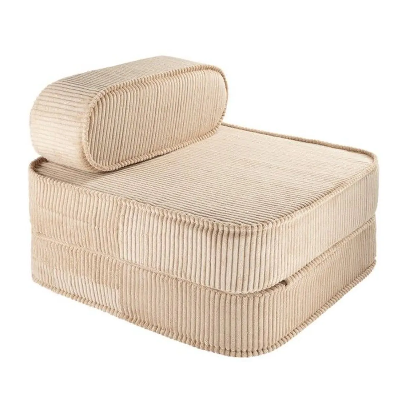 Chauffeusse enfant velours côtelé FLIP BRUN SUGAR beige - 