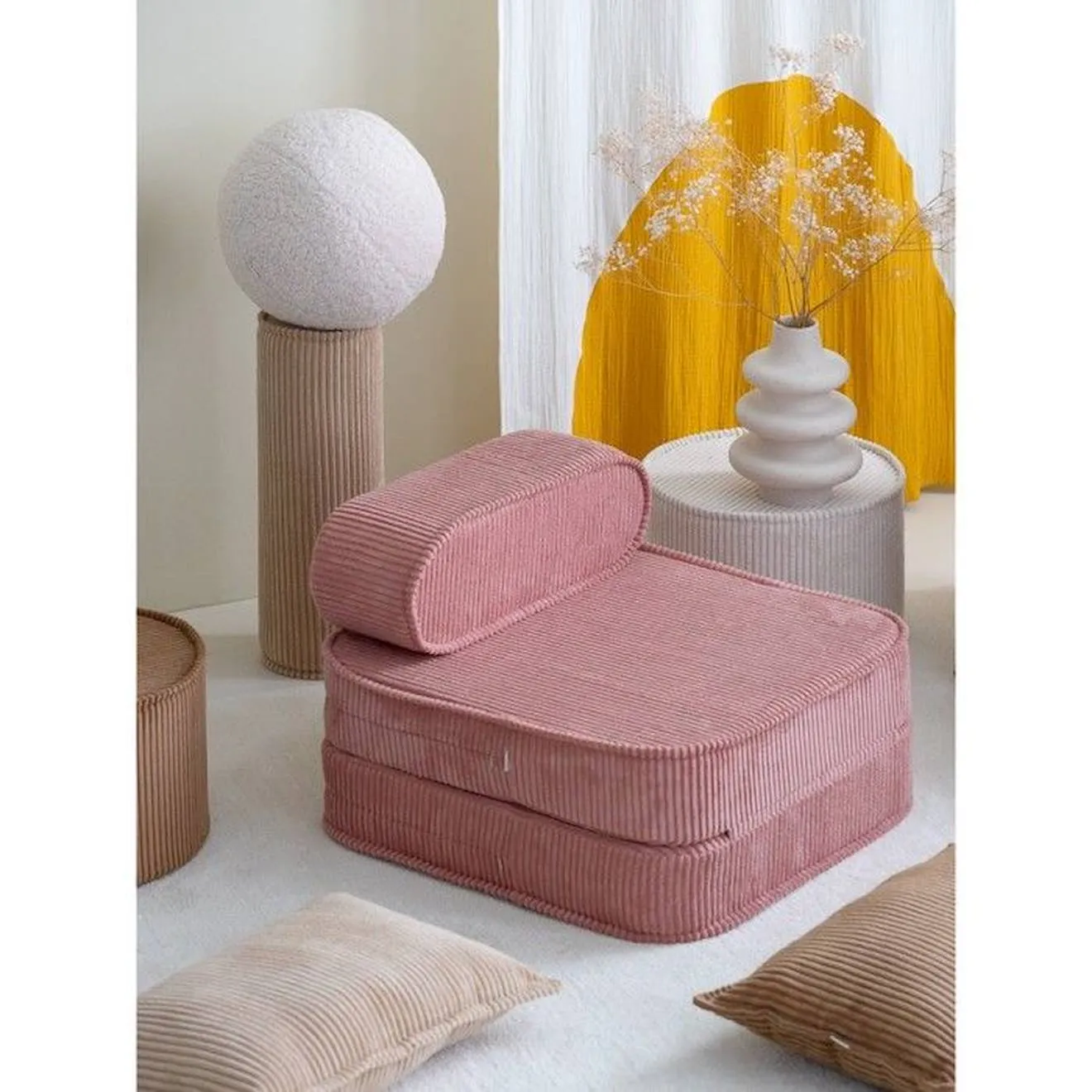 Chauffeusse enfant velours côtelé FLIP PINK MOUSSE rose - 