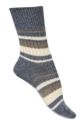 Chaussettes laine mohair rayures multicolores