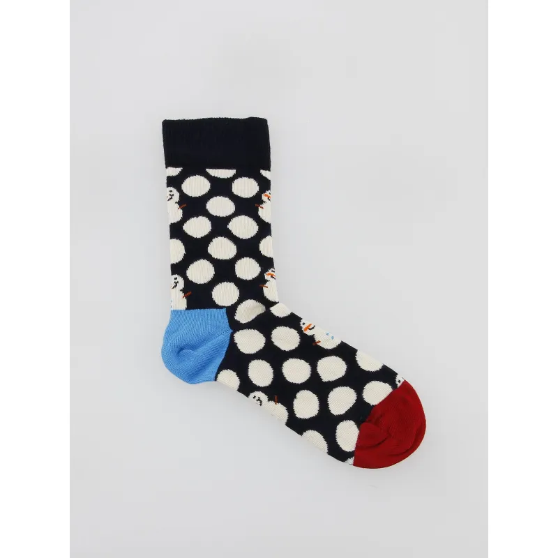 Chaussettes à pois bonhomme de neige rouge - Happy Socks | wimod