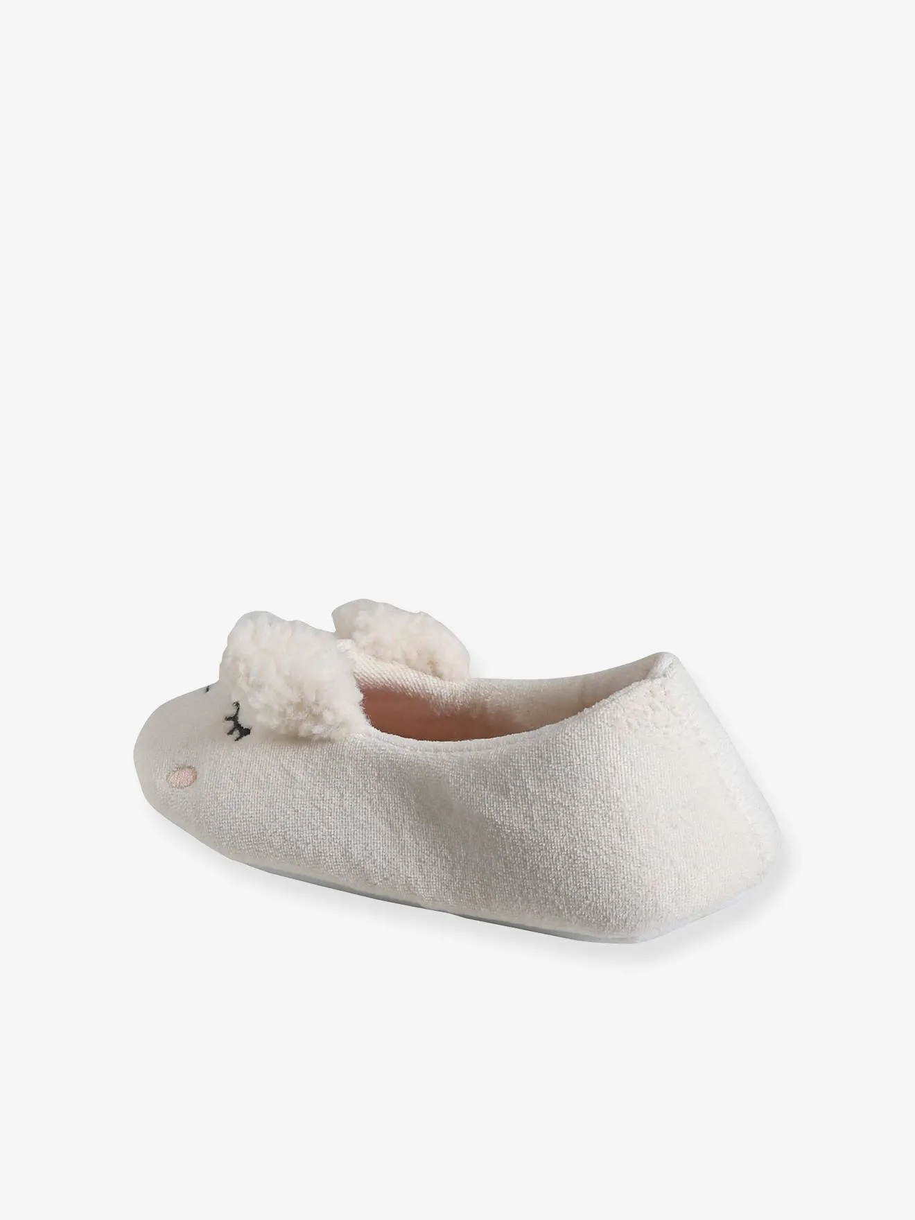 Chaussons ballerine intérieur velours enfant rose pâle - Vertbaudet