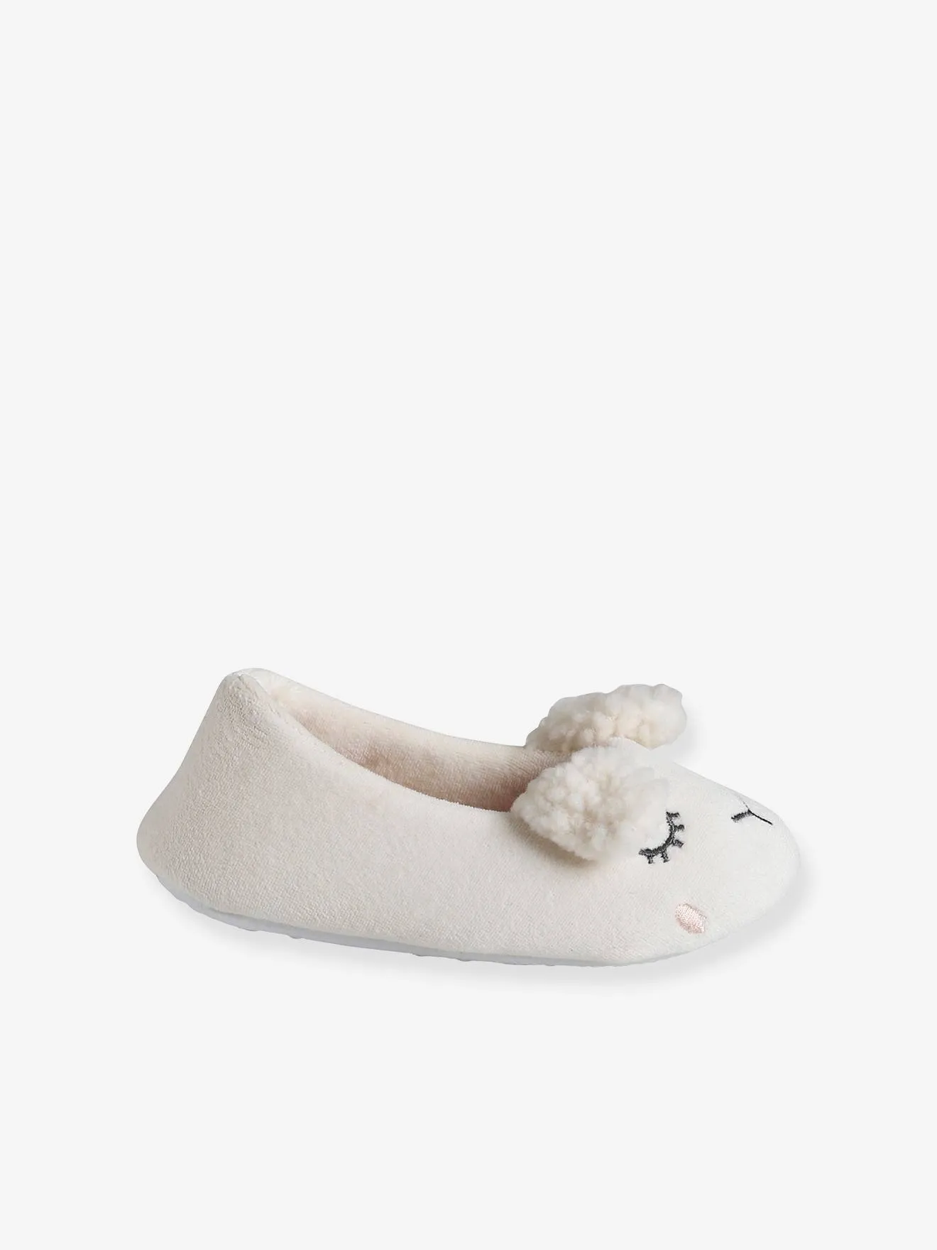 Chaussons ballerine intérieur velours enfant rose pâle - Vertbaudet