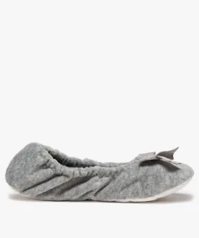 chaussons femme ballerines elastiquees en velours gris standard