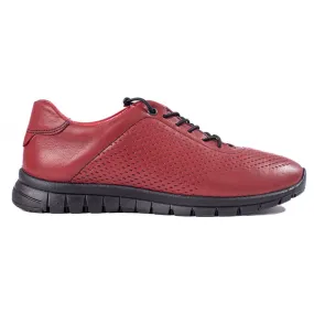 Chaussures de sport en cuir bordeaux de T.Sokolski rouge