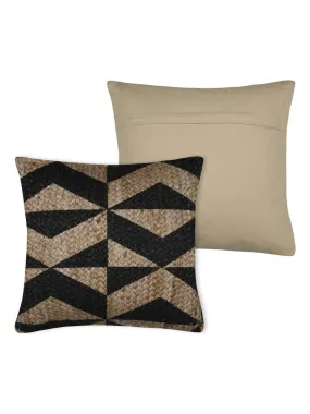 Coussin en jute au style ethnique - Noir