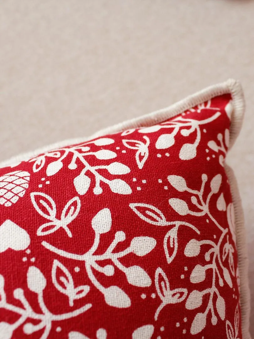 Coussin montagne chic déhoussable - Rouge