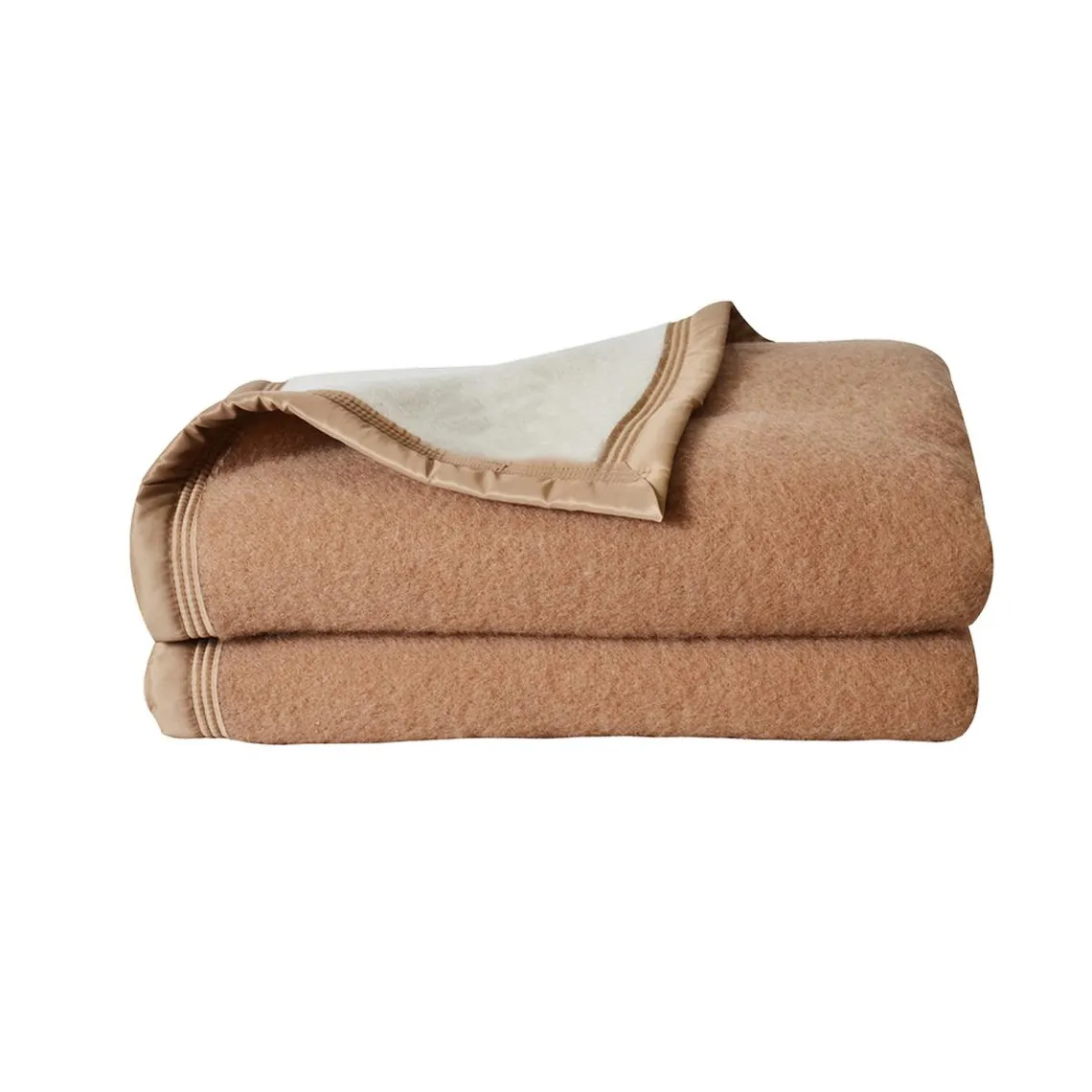 Couverture en pure laine double face VOLTA Beige | 3 Suisses