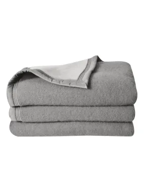 Couverture  laine Woolmark double face - gris anthracite