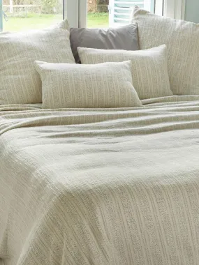 Dessus de lit en tissu jacquard - Ecru