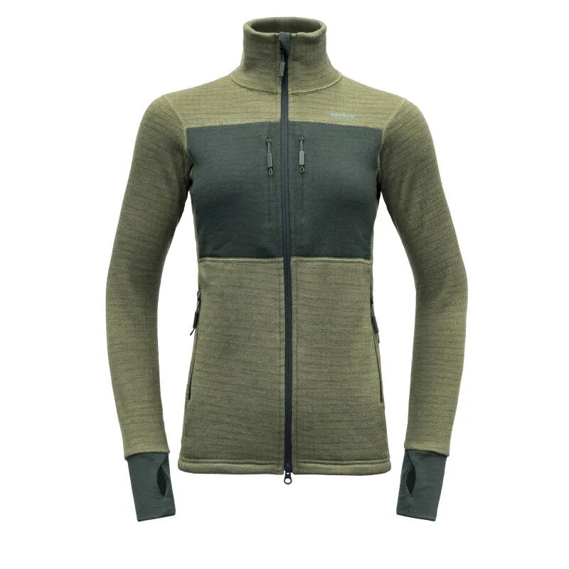 Devold Egga Grid Merino Jacket - Polaire en laine mérinos femme | Hardloop