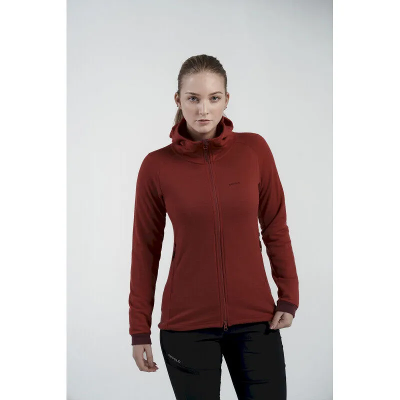 Devold Nibba Merino Jacket Hood - Polaire en laine mérinos femme | Hardloop