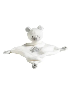 Doudou mouchoir Ours en velours blanc - SAUTHON - Blanc