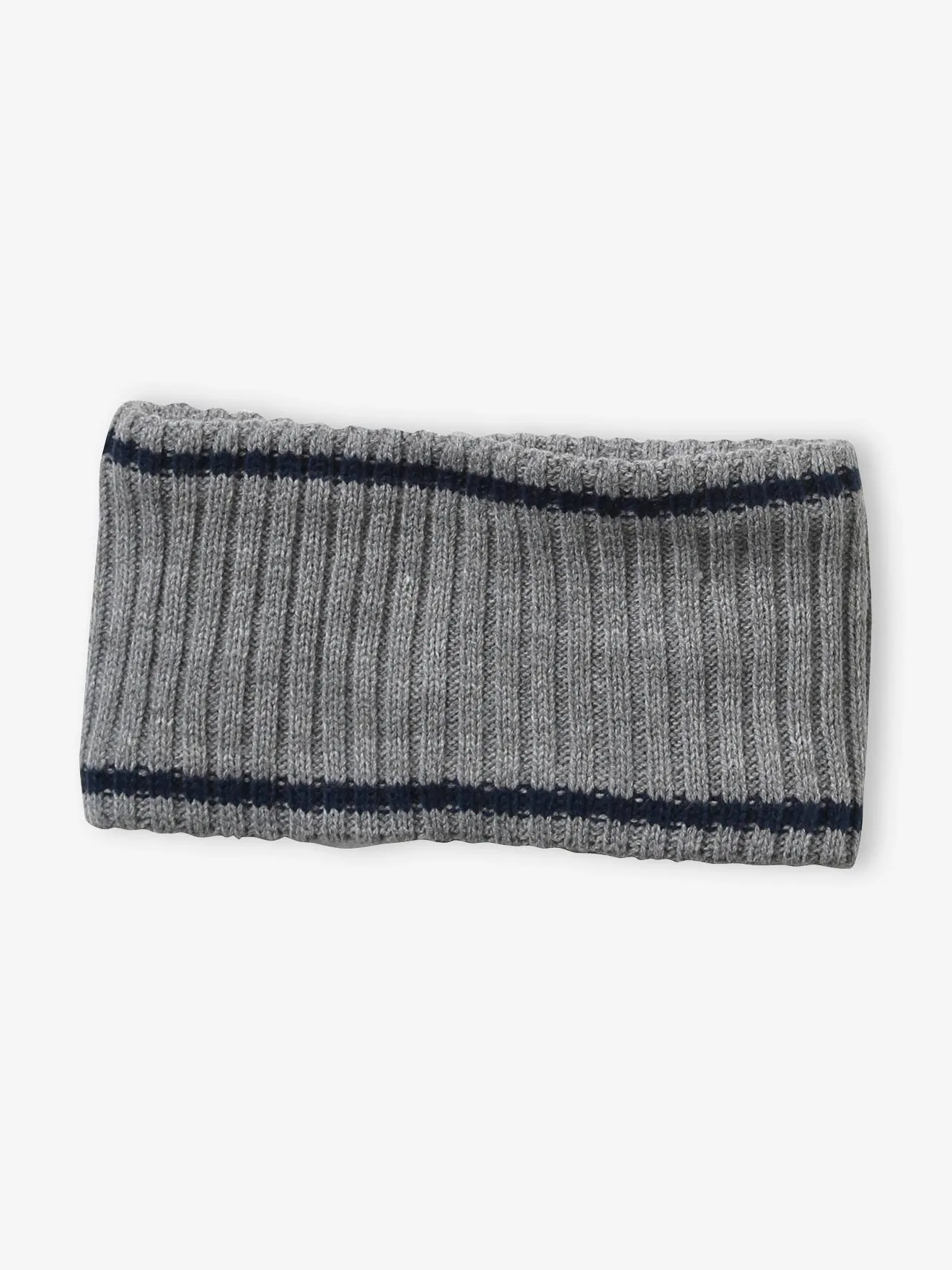 Ensemble garçon bonnet + snood + gants en maille côtelée BASICS marine - Vertbaudet