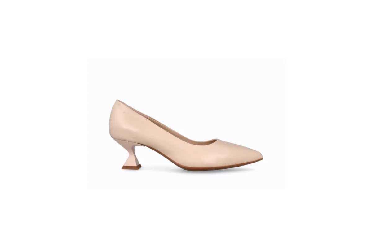 Escarpins en cuir talon original - Beige