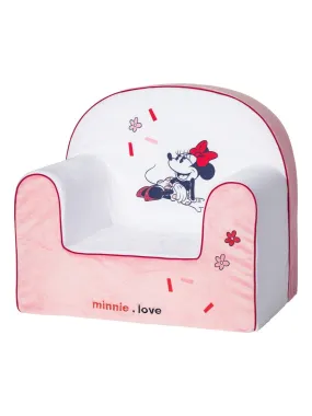 Fauteuil enfant droit en velours Minnie Confettis - 12 mois - Rose