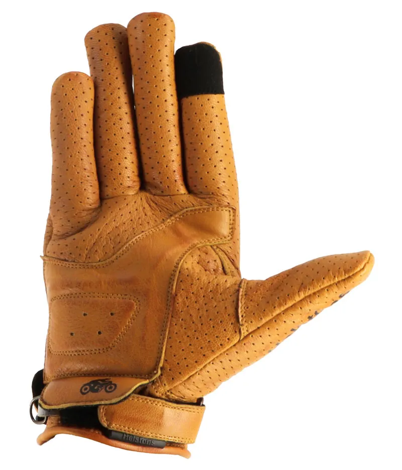 Gants Helstons Wave homme air été cuir gold, gant moto été