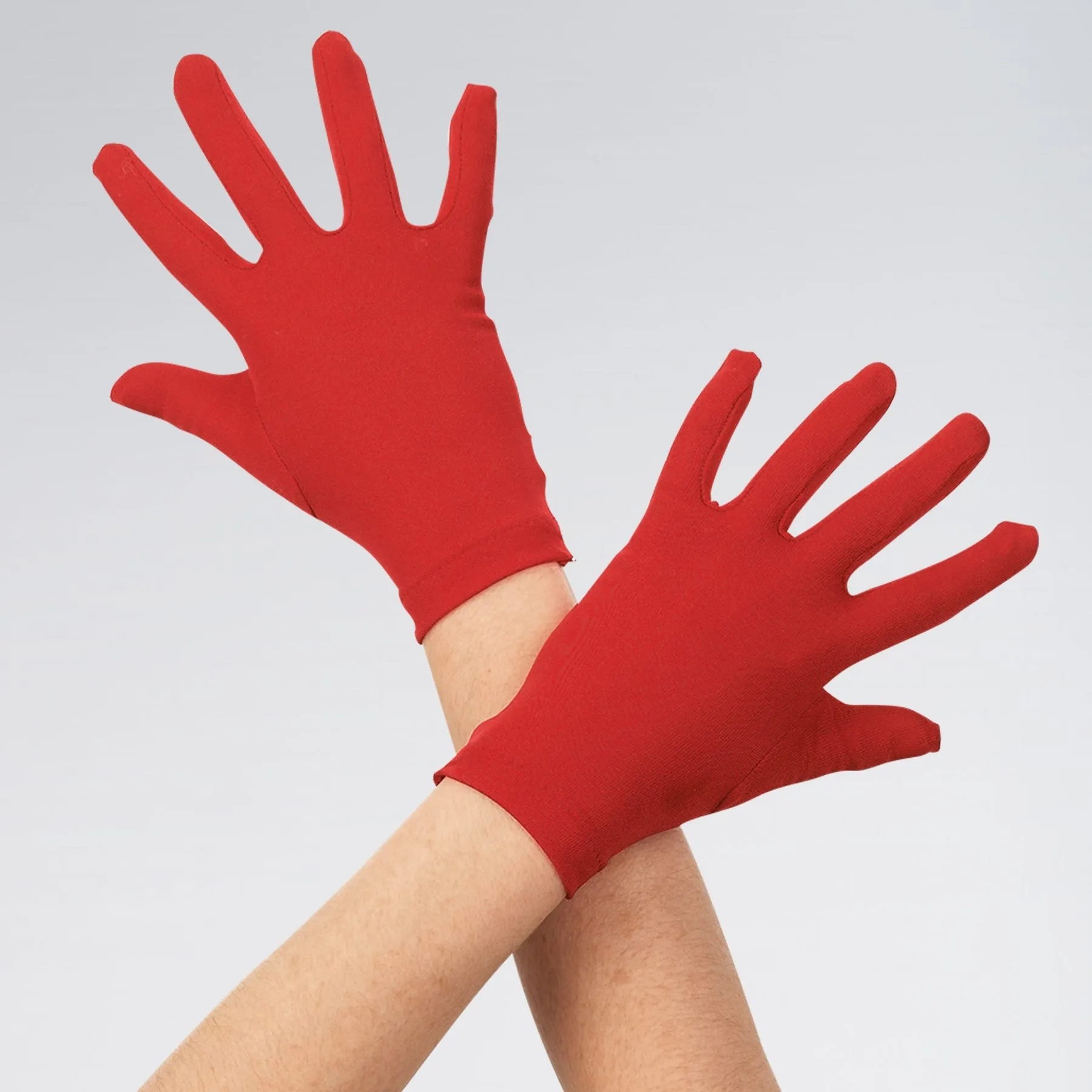 Gants Courts en Satin Rouge Enfant