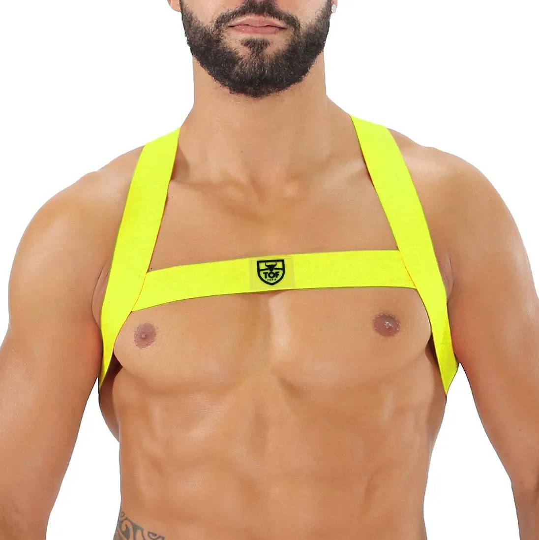 Harnais Elastique Fetish TOf paris - Jaune Fluo