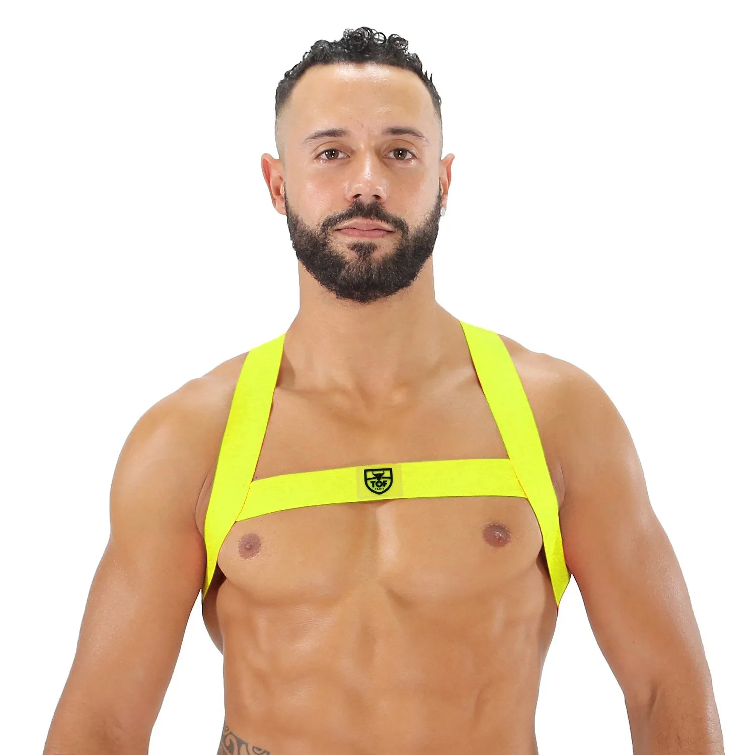 Harnais Elastique Fetish TOf paris - Jaune Fluo