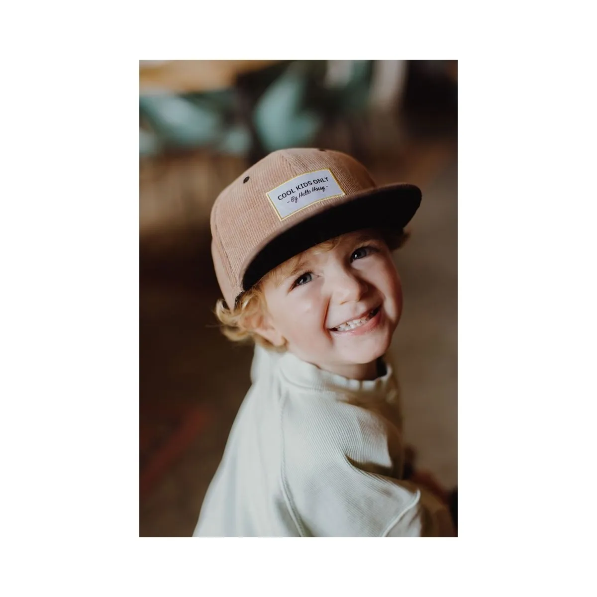 Hello Hossy - Casquette enfant en velours beige