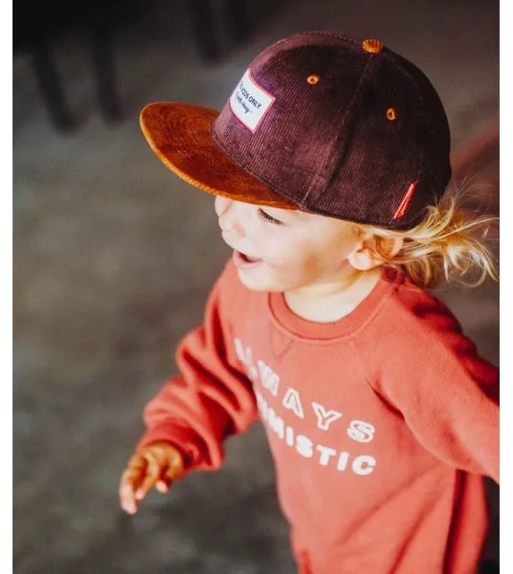 Hello Hossy - Casquette enfant en velours marron