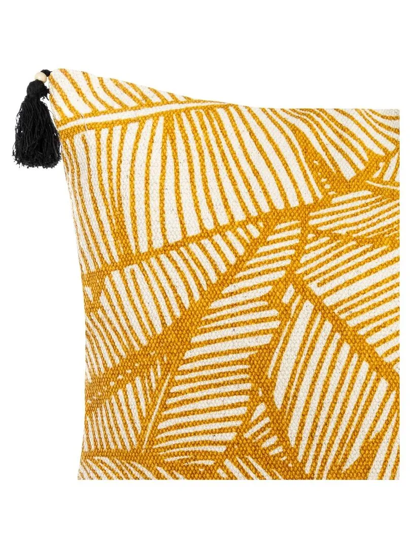 Housse de coussin esprit tropical - Jaune