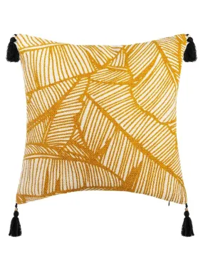 Housse de coussin esprit tropical - Jaune