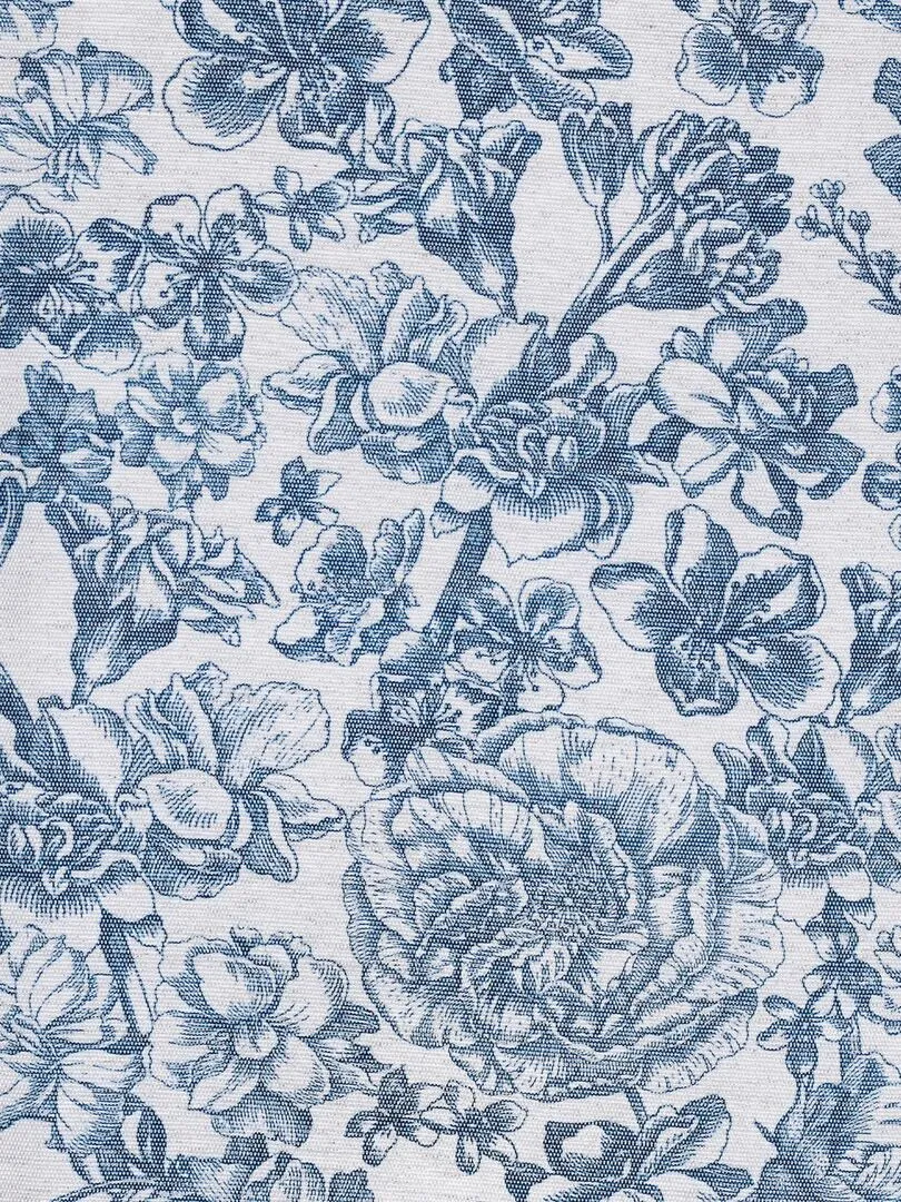 Housse de coussin imprimée floral - Bleu