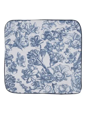 Housse de coussin imprimée floral - Bleu