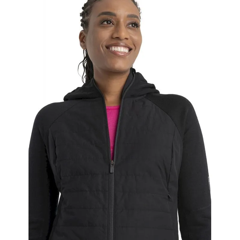 Icebreaker Merino Quantum Hybrid LS Zip Hoodie - Sweatshirt en laine mérinos femme | Hardloop