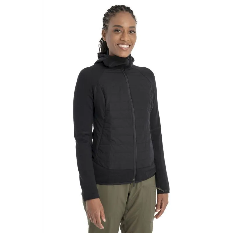 Icebreaker Merino Quantum Hybrid LS Zip Hoodie - Sweatshirt en laine mérinos femme | Hardloop