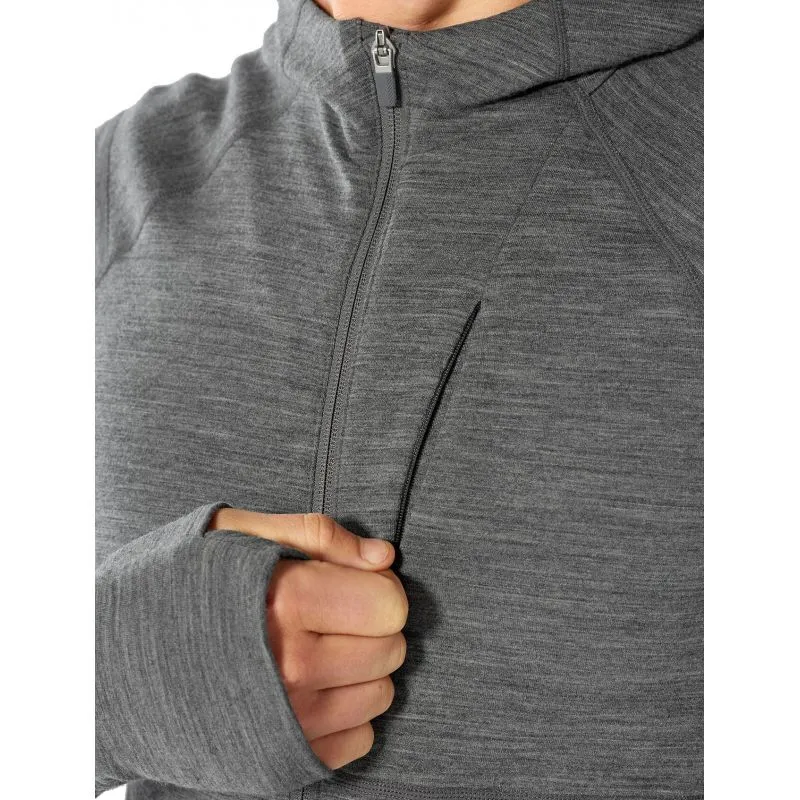 Icebreaker Quantum II Long Sleeve Zip Hood - Veste en laine mérinos homme I Hardloop | Hardloop